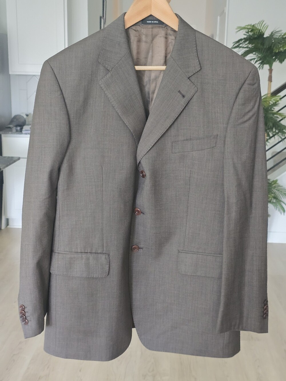 Sean John Fine Tailoring 42R 100% Wool Gray Blazer Sport Coat Jacket Woolmark